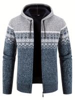 Gebreide Capuchon Cardigan met Rits voor Heren - Afbeelding 10
