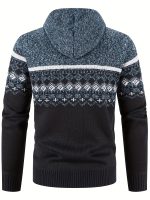 Gebreide Capuchon Cardigan met Rits voor Heren - Afbeelding 8