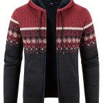 Gebreide Capuchon Cardigan met Rits voor Heren