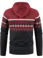 Gebreide Capuchon Cardigan met Rits voor Heren - Afbeelding 7
