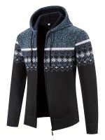 Gebreide Capuchon Cardigan met Rits voor Heren - Afbeelding 4