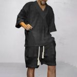 Gebreid Overhemd en Korte Broek Set voor Heren - Afbeelding 6