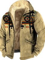 Etnisch Capuchon Jack Met Rits Voor Heren